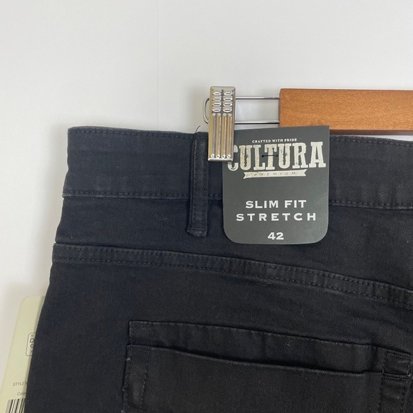 ❌ SOLD NWT - MEN'S CULTURA PREMIUM DENIM, SLIM STRETCH JEANS, BLACK, SIZE 42 - Picture 6 of 12